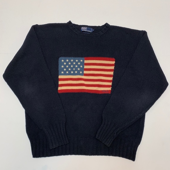 Vintage Ralph Lauren American Flag Sweater - Picture 1 of 4